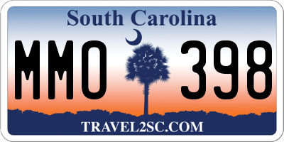 SC license plate MMO398