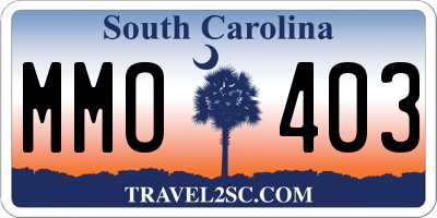 SC license plate MMO403