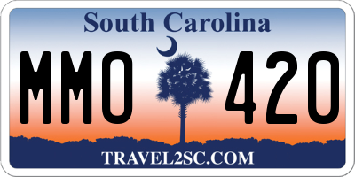 SC license plate MMO420