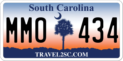 SC license plate MMO434
