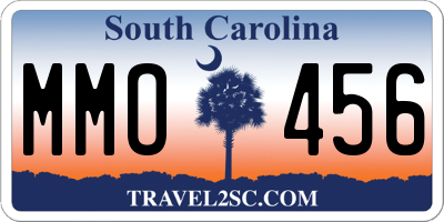 SC license plate MMO456