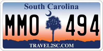 SC license plate MMO494