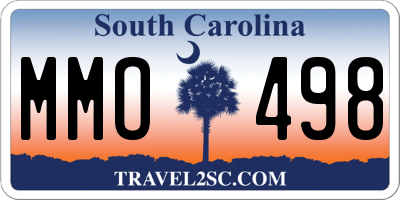 SC license plate MMO498