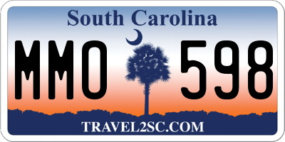 SC license plate MMO598
