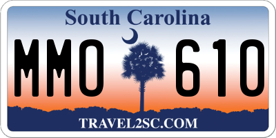 SC license plate MMO610
