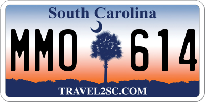 SC license plate MMO614