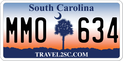 SC license plate MMO634