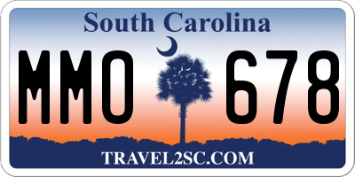 SC license plate MMO678