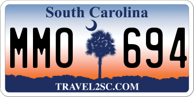 SC license plate MMO694