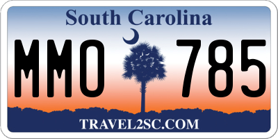 SC license plate MMO785