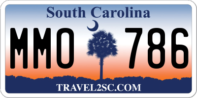 SC license plate MMO786