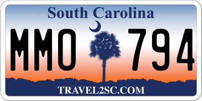 SC license plate MMO794