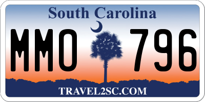 SC license plate MMO796