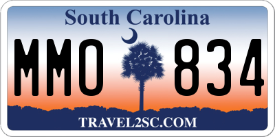 SC license plate MMO834