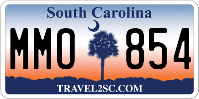 SC license plate MMO854