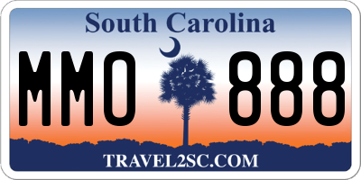 SC license plate MMO888