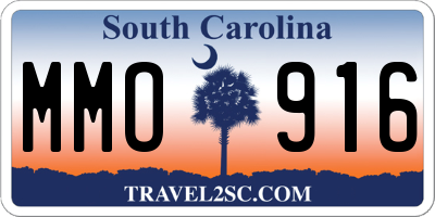 SC license plate MMO916