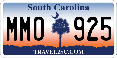 SC license plate MMO925