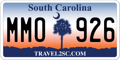 SC license plate MMO926