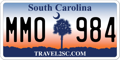 SC license plate MMO984