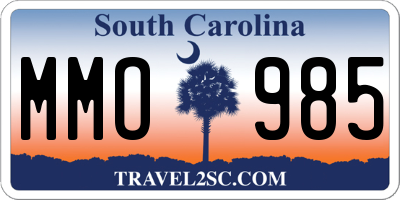 SC license plate MMO985