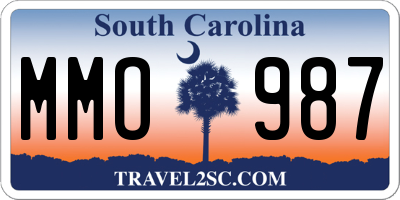 SC license plate MMO987