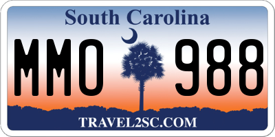 SC license plate MMO988