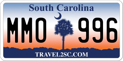 SC license plate MMO996