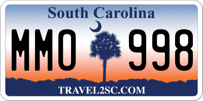SC license plate MMO998
