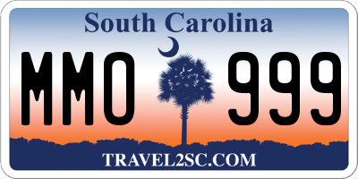 SC license plate MMO999