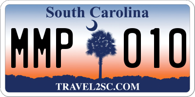 SC license plate MMP010