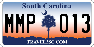 SC license plate MMP013