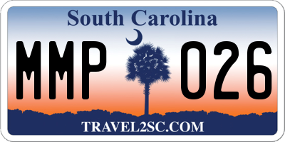 SC license plate MMP026