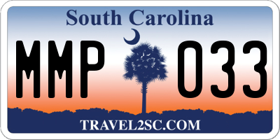 SC license plate MMP033