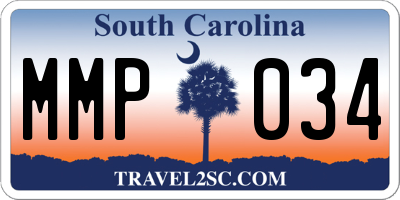 SC license plate MMP034