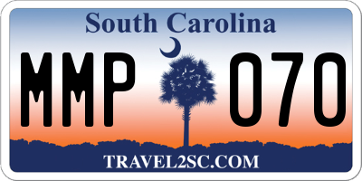 SC license plate MMP070