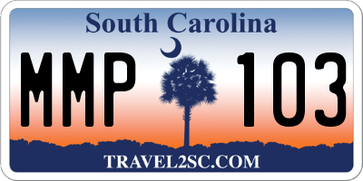 SC license plate MMP103