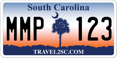 SC license plate MMP123