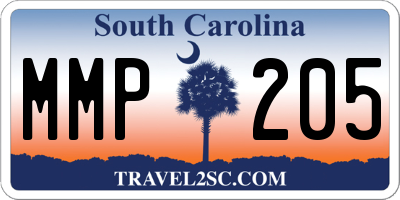 SC license plate MMP205