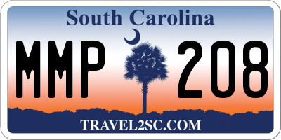 SC license plate MMP208