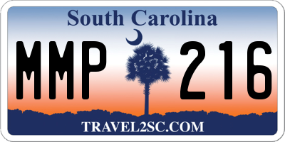 SC license plate MMP216