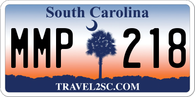 SC license plate MMP218