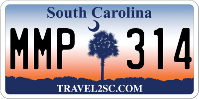 SC license plate MMP314