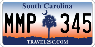 SC license plate MMP345