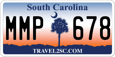 SC license plate MMP678