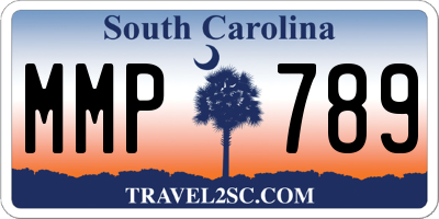 SC license plate MMP789
