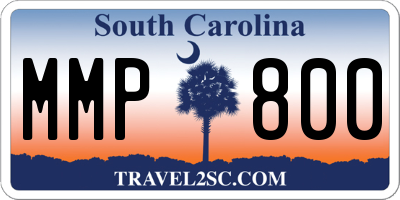 SC license plate MMP800