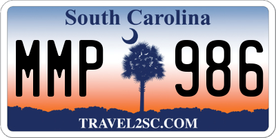 SC license plate MMP986