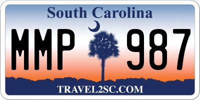 SC license plate MMP987