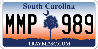 SC license plate MMP989